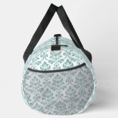 Feuille Damask Aquamarines Muster Duffle Bag (Rechts)