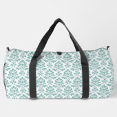 Feuille Damask Aquamarines Muster Duffle Bag (Rückseite)