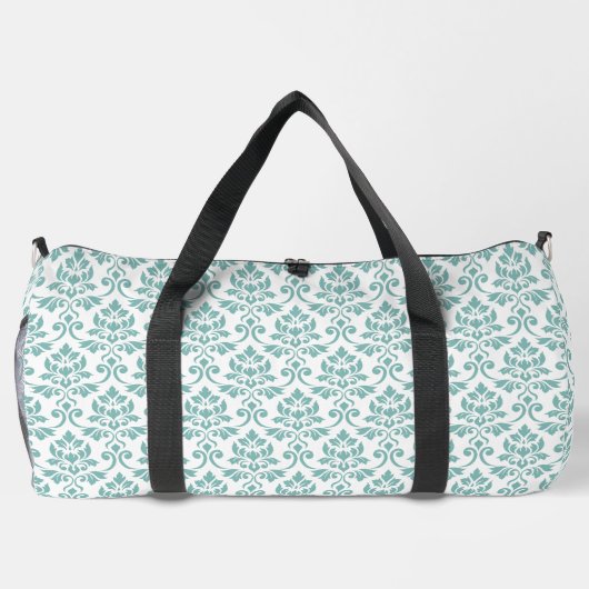 Feuille Damask Aquamarines Muster Duffle Bag (Rückseite)