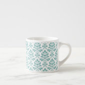 Feuille Damask Aquamarines Muster Espressotasse (Rechts)