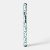 Feuille Damask Aquamarines Muster iPhone 15 Hülle (Linke Seite)