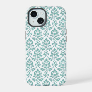 Feuille Damask Aquamarines Muster iPhone 15 Hülle