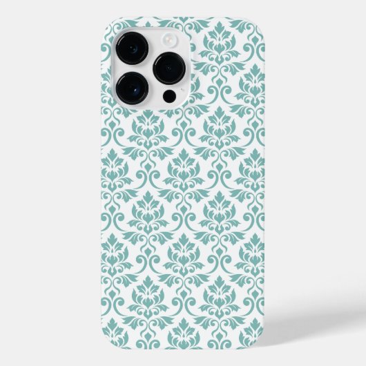 Feuille Damask Aquamarines Muster iPhone Hülle (Rückseite)