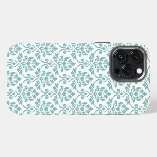 Feuille Damask Aquamarines Muster iPhone Hülle (Rückseite (Horizontal))