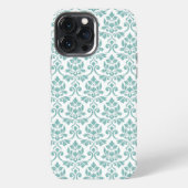 Feuille Damask Aquamarines Muster iPhone Hülle (Rückseite)