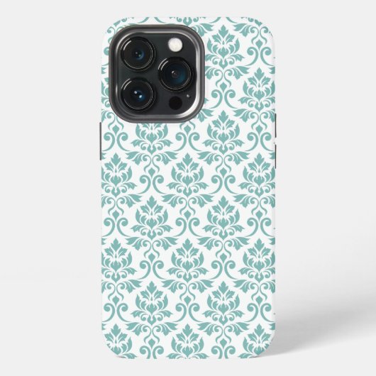 Feuille Damask Aquamarines Muster iPhone Hülle (Hinten)