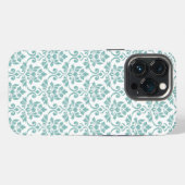 Feuille Damask Aquamarines Muster iPhone Hülle (Rückseite (Horizontal))