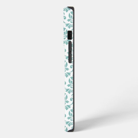 Feuille Damask Aquamarines Muster iPhone Hülle (Linke Seite)