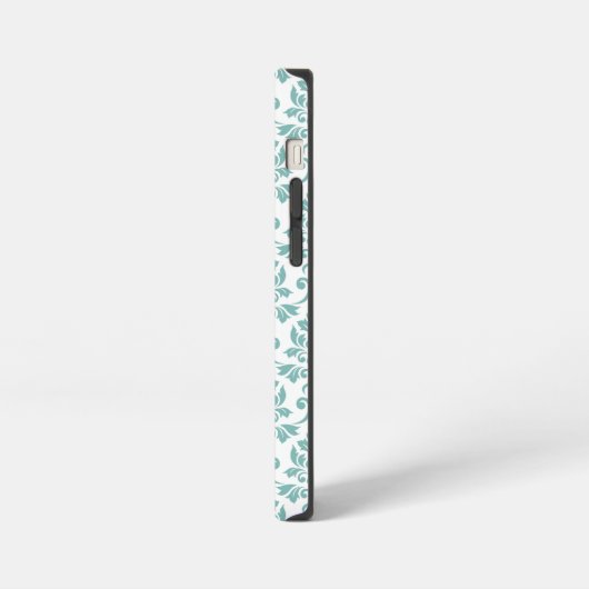 Feuille Damask Aquamarines Muster iPhone Hülle (Linke Seite)
