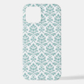 Feuille Damask Aquamarines Muster iPhone Hülle (Rückseite)