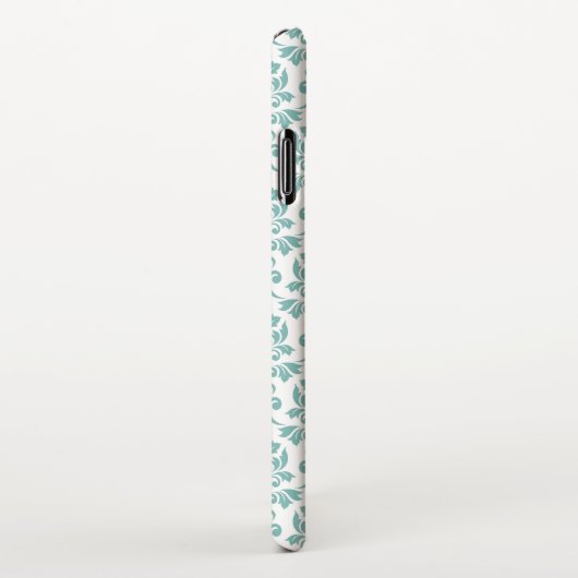 Feuille Damask Aquamarines Muster iPhone Hülle (Rechte Seite)