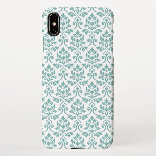 Feuille Damask Aquamarines Muster iPhone Hülle (Rückseite)