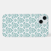 Feuille Damask Aquamarines Muster iPhone Hülle (Rückseite (Horizontal))