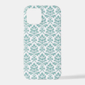 Feuille Damask Aquamarines Muster iPhone Hülle (Rückseite)