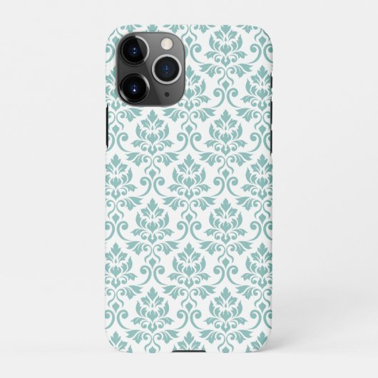 Feuille Damask Aquamarines Muster iPhone Hülle (Rückseite)