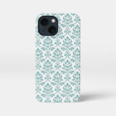 Feuille Damask Aquamarines Muster iPhone Hülle (Rückseite)
