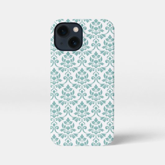 Feuille Damask Aquamarines Muster iPhone Hülle (Rückseite)