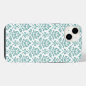 Feuille Damask Aquamarines Muster iPhone Hülle (Rückseite (Horizontal))