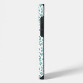 Feuille Damask Aquamarines Muster iPhone Hülle (Linke Seite)