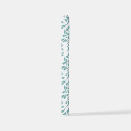 Feuille Damask Aquamarines Muster iPhone Hülle (Rechte Seite)