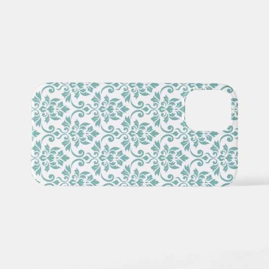 Feuille Damask Aquamarines Muster iPhone Hülle (Rückseite (Horizontal))