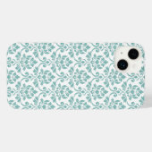Feuille Damask Aquamarines Muster iPhone Hülle (Rückseite (Horizontal))