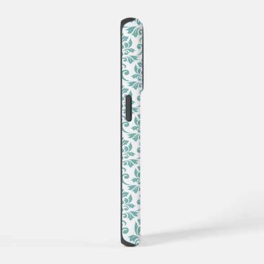 Feuille Damask Aquamarines Muster iPhone Hülle (Rechte Seite)