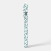 Feuille Damask Aquamarines Muster iPhone Hülle (Linke Seite)