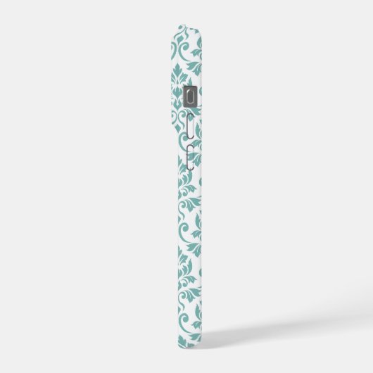 Feuille Damask Aquamarines Muster iPhone Hülle (Linke Seite)