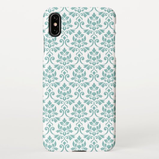 Feuille Damask Aquamarines Muster iPhone Hülle (Rückseite)