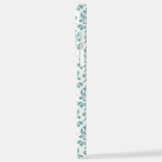 Feuille Damask Aquamarines Muster iPhone Hülle (Linke Seite)