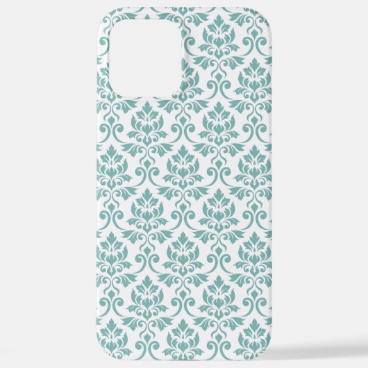 Feuille Damask Aquamarines Muster iPhone Hülle (Rückseite)