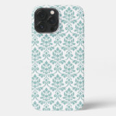 Feuille Damask Aquamarines Muster iPhone Hülle (Rückseite)