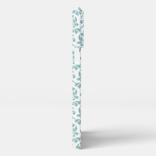 Feuille Damask Aquamarines Muster iPhone Hülle (Rechte Seite)