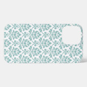 Feuille Damask Aquamarines Muster iPhone Hülle (Rückseite (Horizontal))