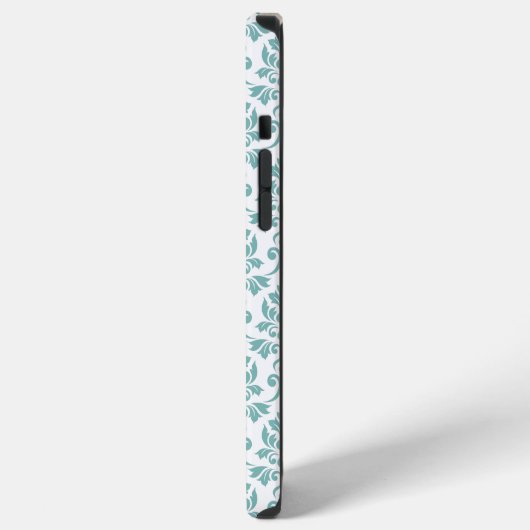 Feuille Damask Aquamarines Muster iPhone Hülle (Linke Seite)