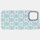 Feuille Damask Aquamarines Muster iPhone Hülle (Rückseite (Horizontal))
