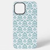 Feuille Damask Aquamarines Muster iPhone Hülle (Rückseite)