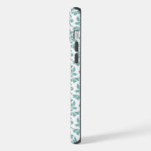 Feuille Damask Aquamarines Muster iPhone Hülle (Linke Seite)