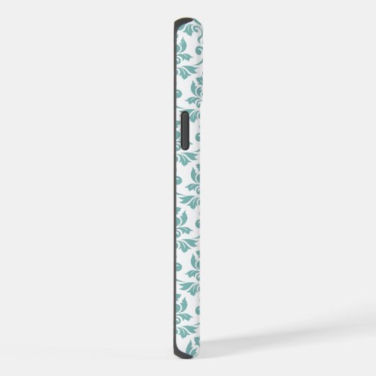 Feuille Damask Aquamarines Muster iPhone Hülle (Rechte Seite)