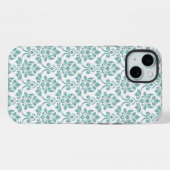 Feuille Damask Aquamarines Muster iPhone Hülle (Rückseite (Horizontal))