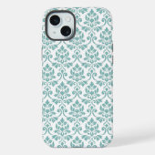 Feuille Damask Aquamarines Muster iPhone Hülle (Rückseite)