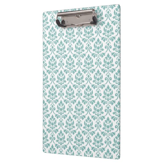 Feuille Damask Aquamarines Muster Klemmbrett (Links)