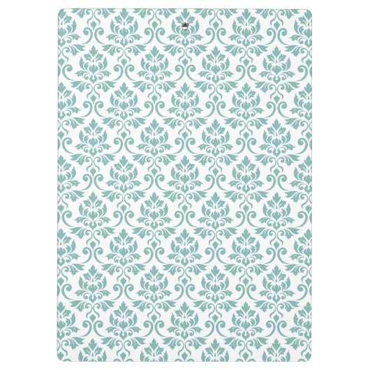 Feuille Damask Aquamarines Muster Klemmbrett (Rückseite)