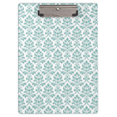 Feuille Damask Aquamarines Muster Klemmbrett (Vorderseite)