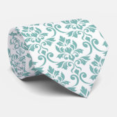 Feuille Damask Aquamarines Muster Krawatte (Gerollt)