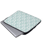 Feuille Damask Aquamarines Muster Laptopschutzhülle (Vorne Knopf)
