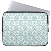 Feuille Damask Aquamarines Muster Laptopschutzhülle (Vorderseite)