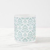 Feuille Damask Aquamarines Muster Mattglastasse (Mittel)