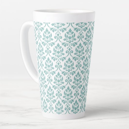 Feuille Damask Aquamarines Muster Milchtasse (Linke Ecke)